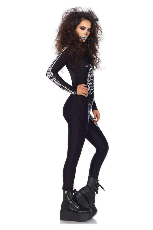 Leg Avenue X-Ray Skeleton Catsuit with Zipper Costume Black/White in Large 1