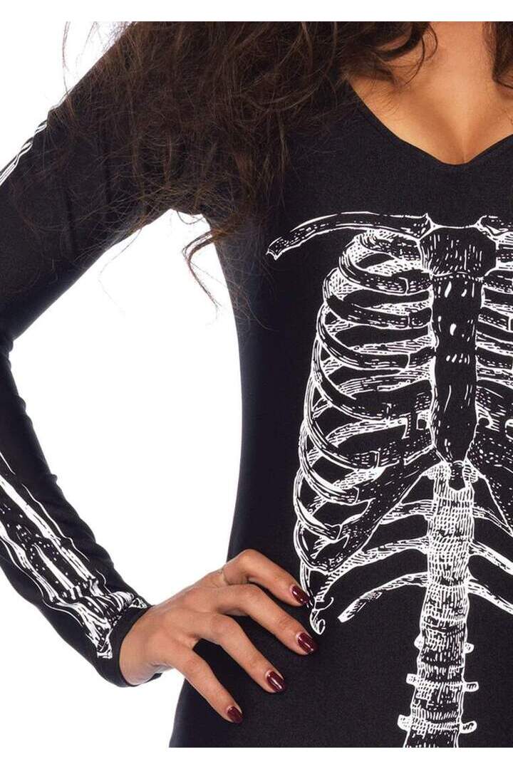 Leg Avenue X-Ray Skeleton Catsuit with Zipper Costume Black/White in Large 4