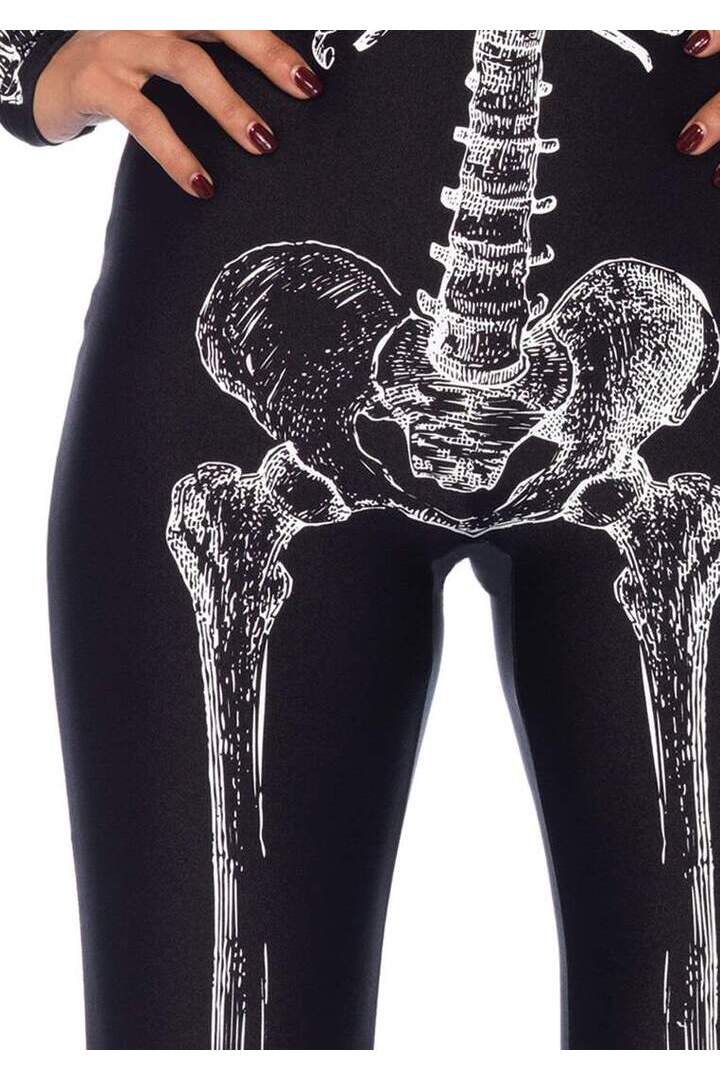 Leg Avenue X-Ray Skeleton Catsuit with Zipper Costume Black/White in Large 5