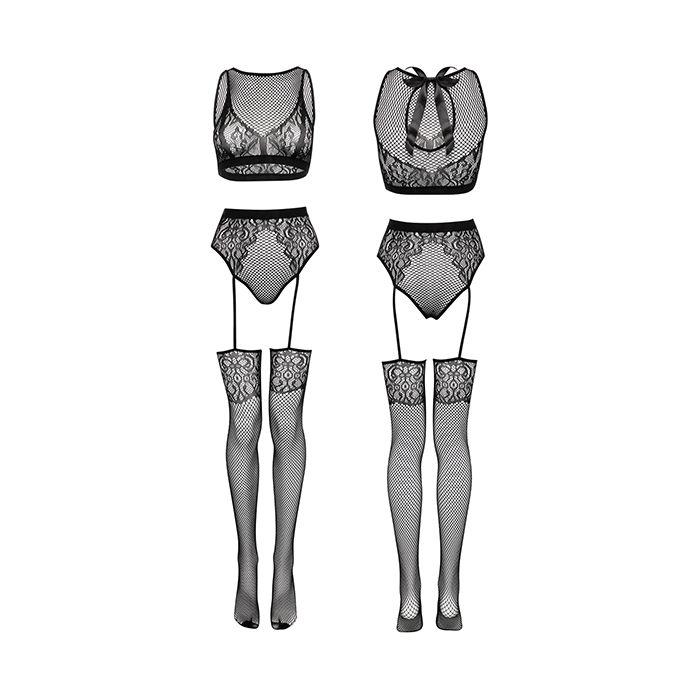 Lovehoney Fifty Shades of Grey Captivate Lacy Bra Set Black O/S 3