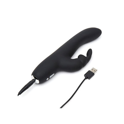 Lovehoney Fifty Shades of Grey Greedy Girl Rechargeable Slimline Rabbit Vibrator - Black 3