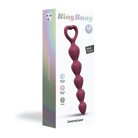 Lovely Planet Love to Love Bing Bang Silicone Anal Beads Prune M 