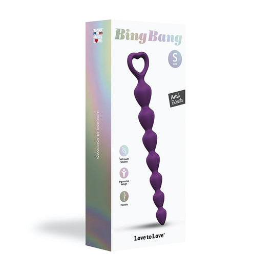 Lovely Planet Love to Love Bing Bang Silicone Anal Beads Violet S 