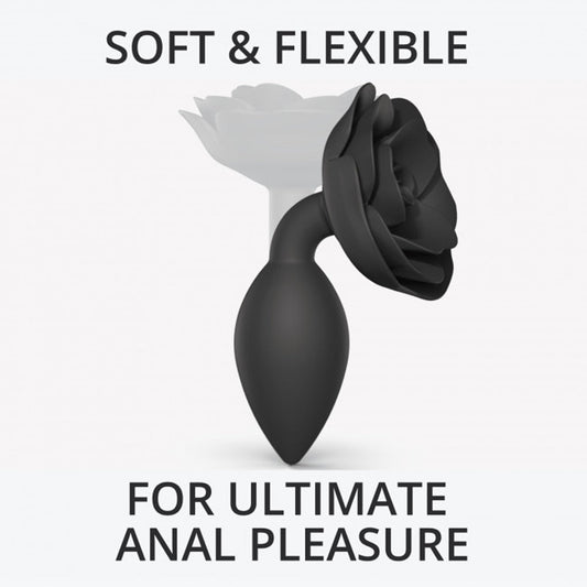 Lovely Planet Love to Love Open Roses Silicone Anal Plug Black Onyx L 1