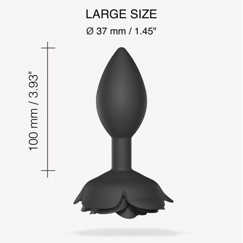 Lovely Planet Love to Love Open Roses Silicone Anal Plug Black Onyx L 2