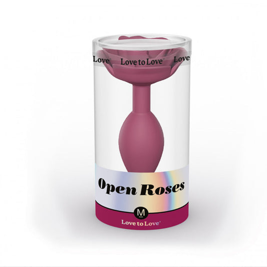 Lovely Planet Love to Love Open Roses Silicone Anal Plug Plum Star M 