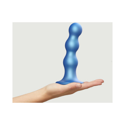 Lovely Planet Strap-On-Me Hybrid Collection Silicone Dildo Plug Balls Metallic Blue 2