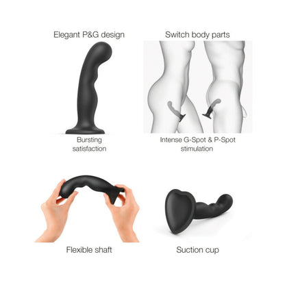 Lovely Planet Strap-On-Me Hybrid Collection Silicone Dildo Plug P&G Black XL 3