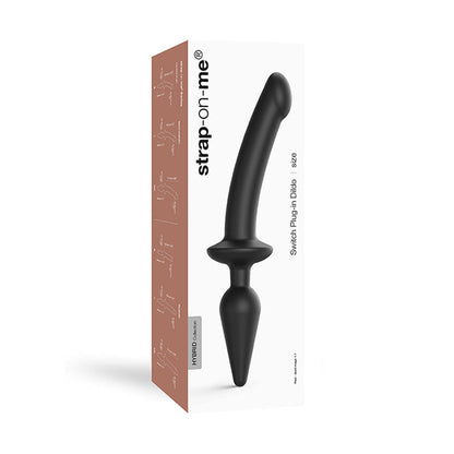 Lovely Planet Strap-On-Me Hybrid Collection Switch Plug-In Dual-Ended Dildo & Plug Black 2