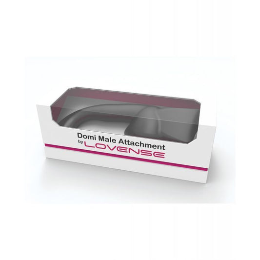 Lovense Domi Flexible Rechargeable Mini Wand Male Attachment - Black 