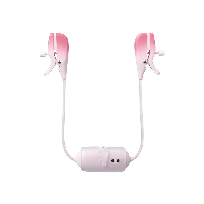 Lovense Gemini Vibrating Nipple Clamps - Pink 2