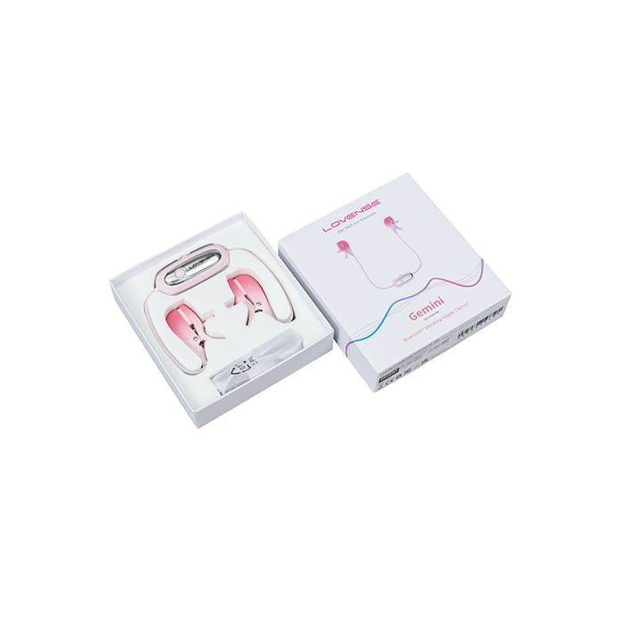 Lovense Gemini Vibrating Nipple Clamps - Pink 5
