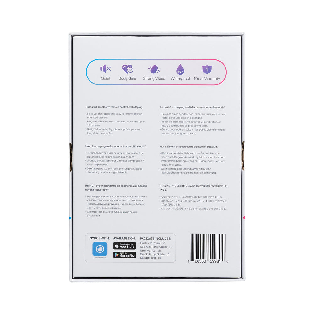 Lovense Hush 2 Bluetooth Remote-Controlled Vibrating Butt Plug 16