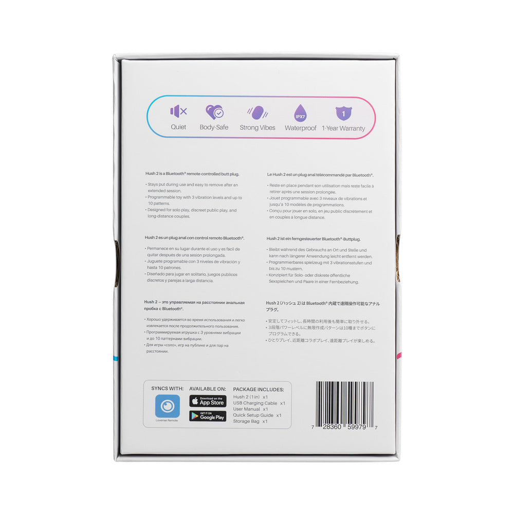 Lovense Hush 2 Bluetooth Remote-Controlled Vibrating Butt Plug 7
