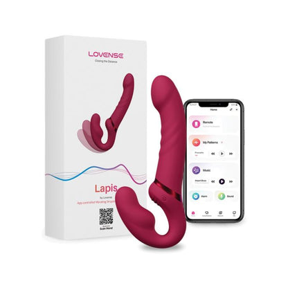 Lovense Lapis Vibrating Strapless Strap On - Pink 