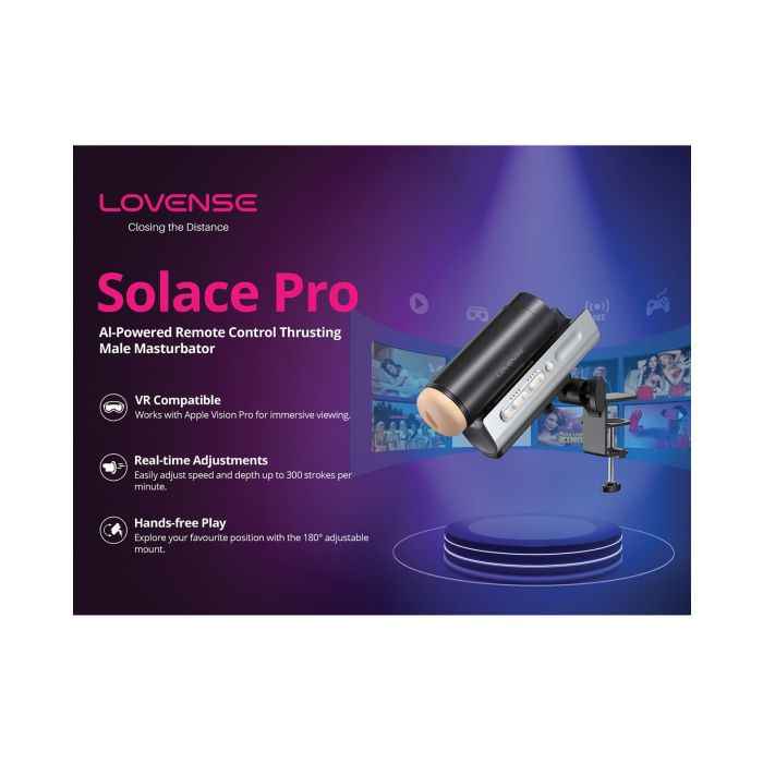 Lovense Solace Pro Thrusting Masturbator - Black 6