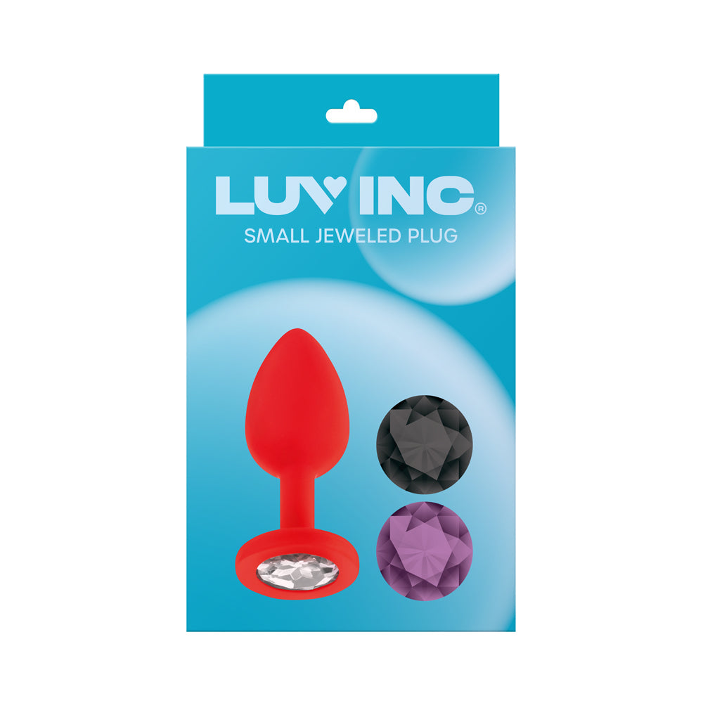 Luv Inc Jp31 Jeweled Small Plug Silicone with 3-Piece Interchangeable Gems Red 4