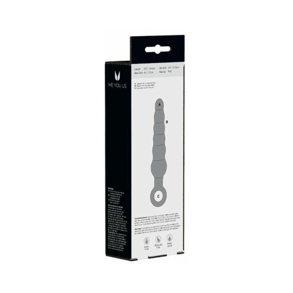 Me You Us Rippled Wand Anal Teaser Plug Black 2