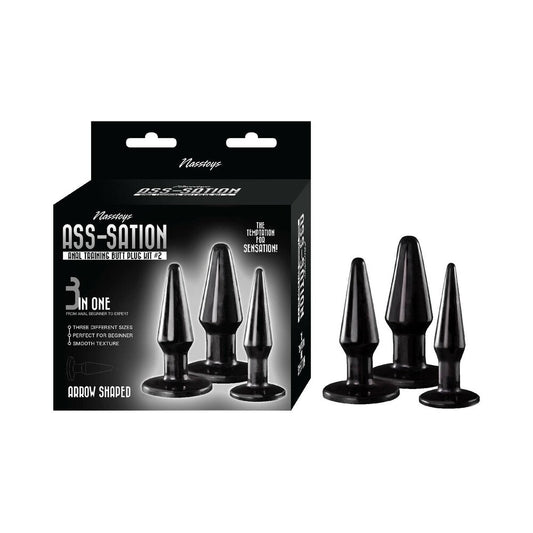 Nasstoys Ass-Sation Anal Training Butt Plug Kit #2 Black 