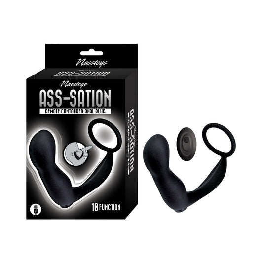 Nasstoys Ass-Sation Remote Contoured Anal Plug Black 