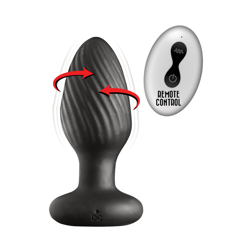 Nasstoys Ass-Sation Remote Vibrating and Rotating Anal Plug Black2