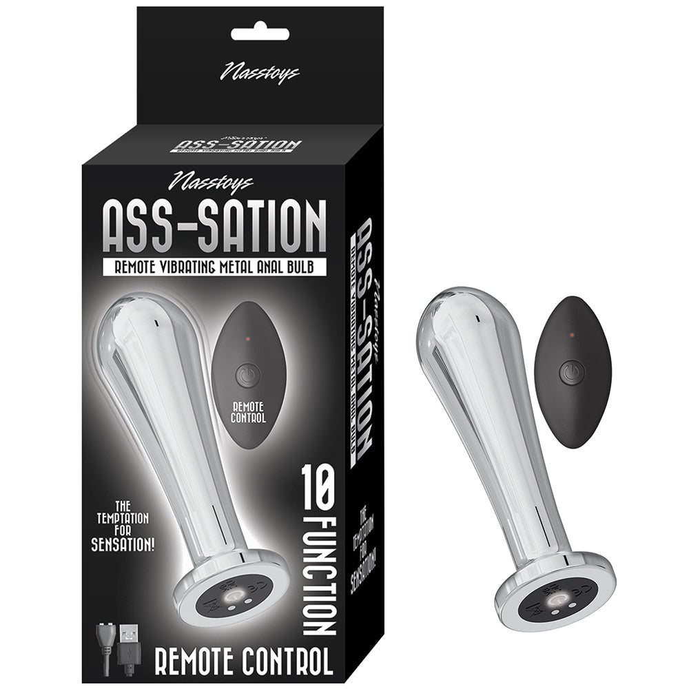 Nasstoys Ass-Sation Remote Vibrating Metal Anal Bulb Silver 