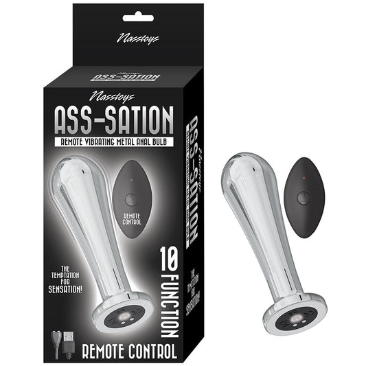 Nasstoys Ass-Sation Remote Vibrating Metal Anal Bulb Silver 