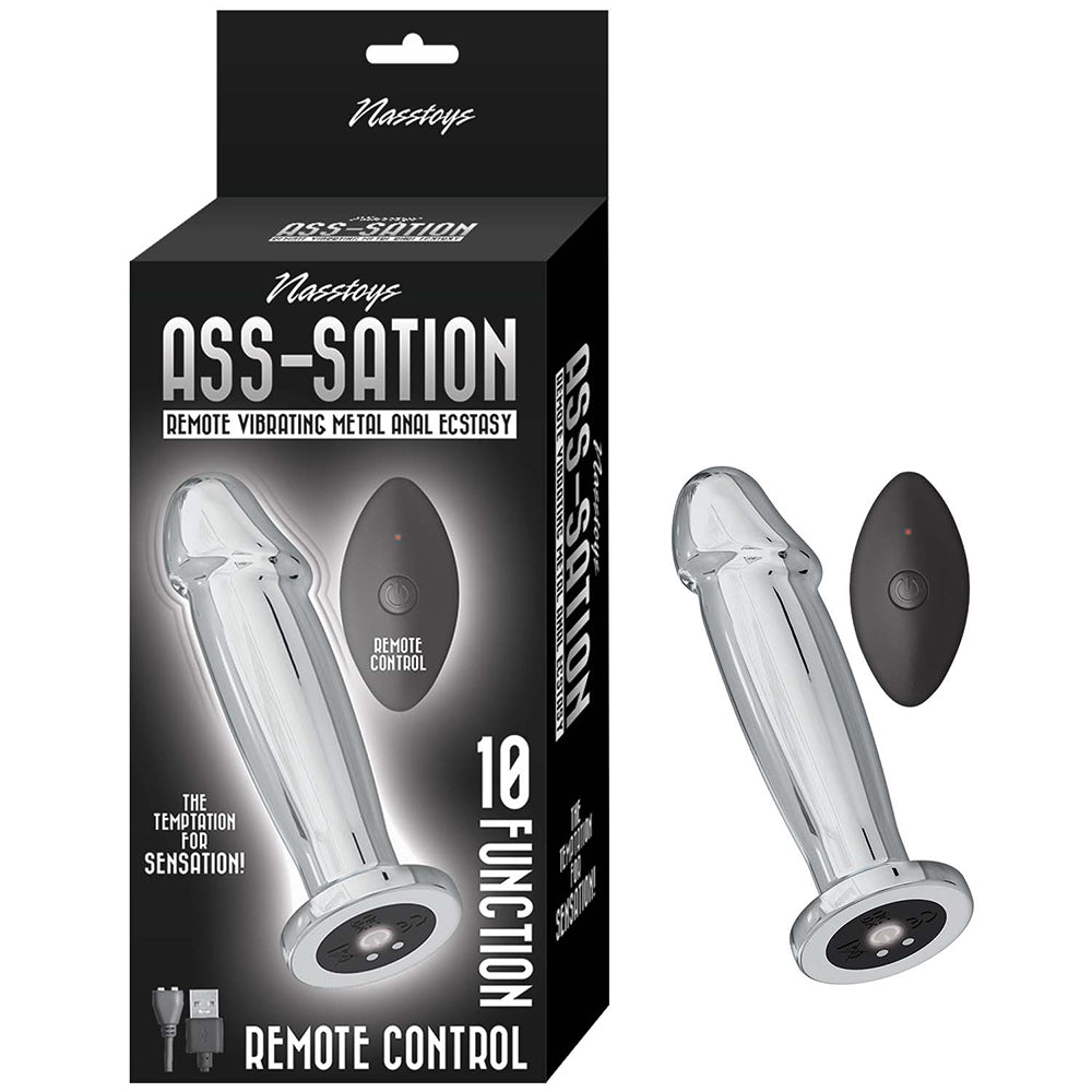Nasstoys Ass-Sation Remote Vibrating Metal Anal Ecstasy Silver 
