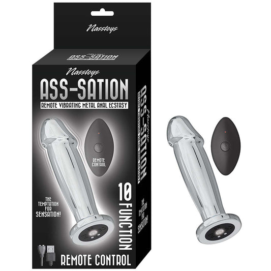 Nasstoys Ass-Sation Remote Vibrating Metal Anal Ecstasy Silver 