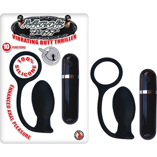 Nasstoys Mack Tuff Vibrating Butt Thriller Silicone Multispeed Cock Ring And Anal Plug (Black) 