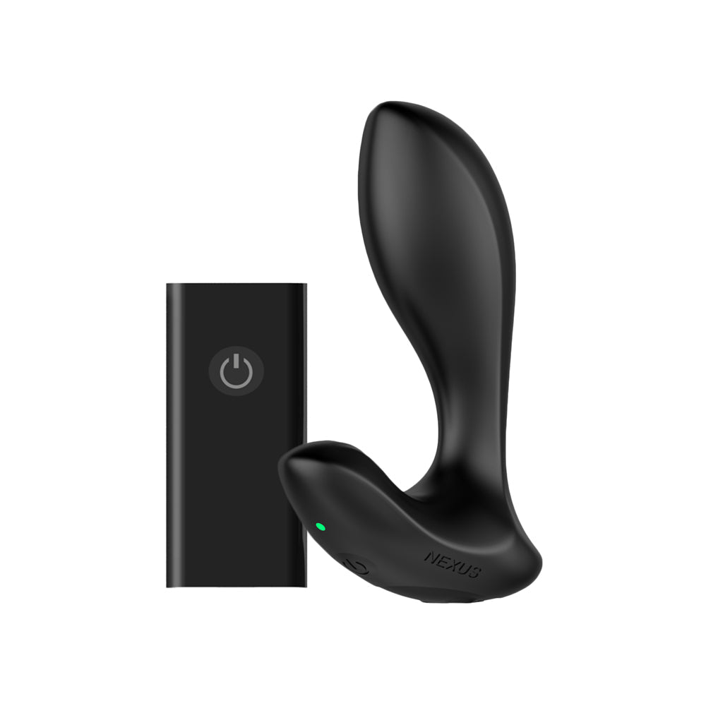Nexus Duo Plug Rechargeable Remote-Controlled Vibrating Silicone Anal Plug Black 1