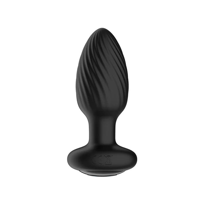 Nexus Tornado Rechargeable Remote-Controlled Rotating & Vibrating Textured Silicone Anal Plug Black 2