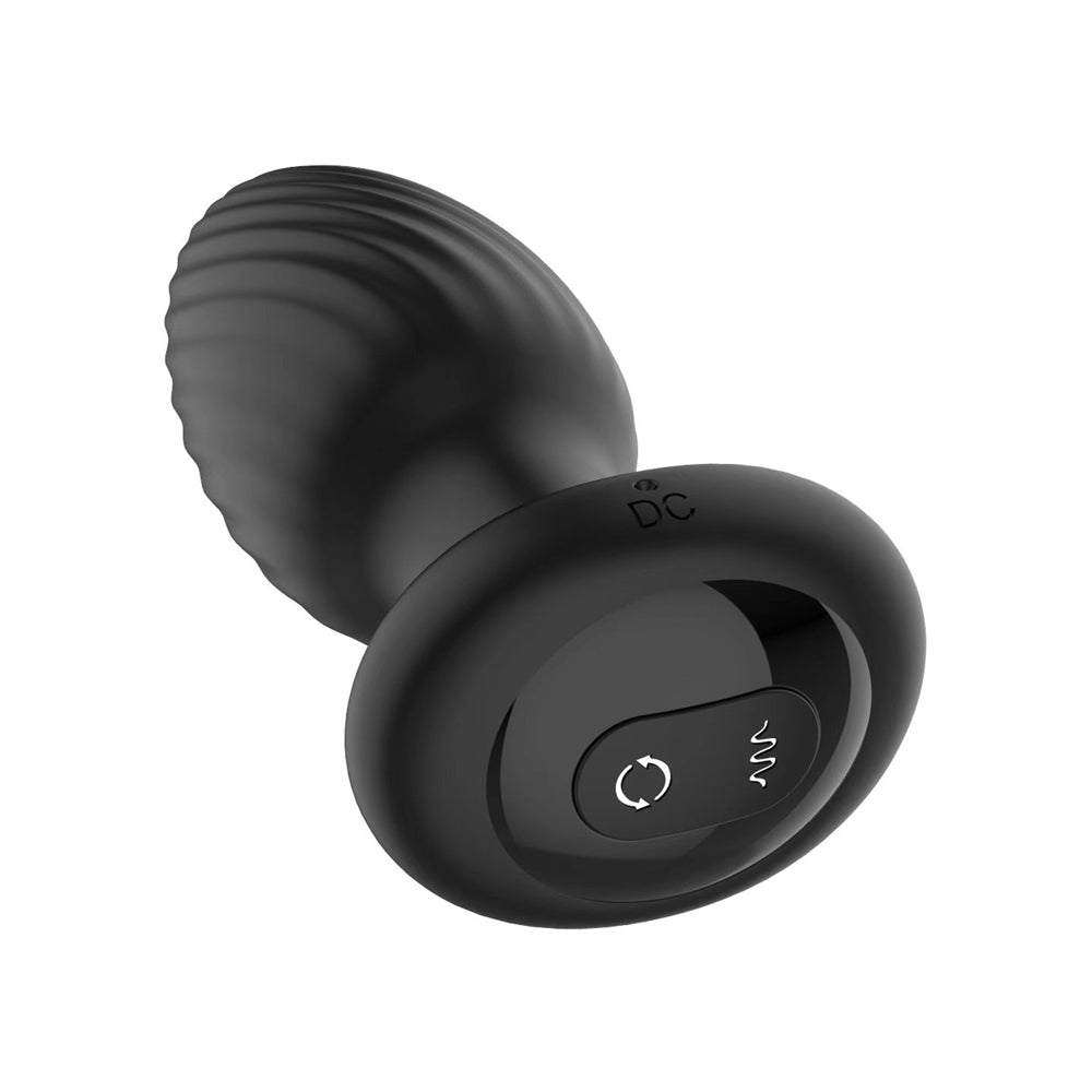 Nexus Tornado Rechargeable Remote-Controlled Rotating & Vibrating Textured Silicone Anal Plug Black 3