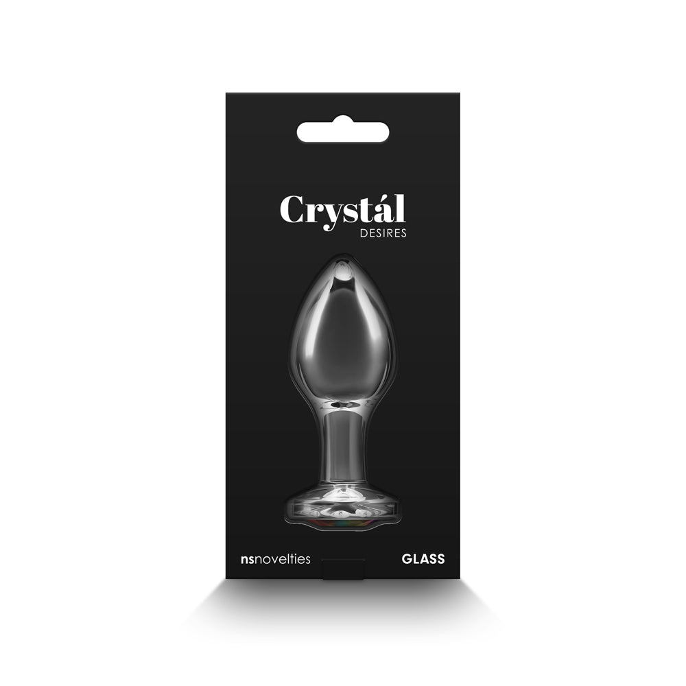 NS Novelties Crystal Desires Rainbow Gem Glass Plug Medium3