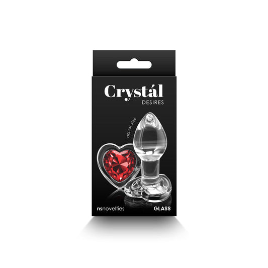 NS Novelties Crystal Desires Red Heart Gem Glass Plug Small 