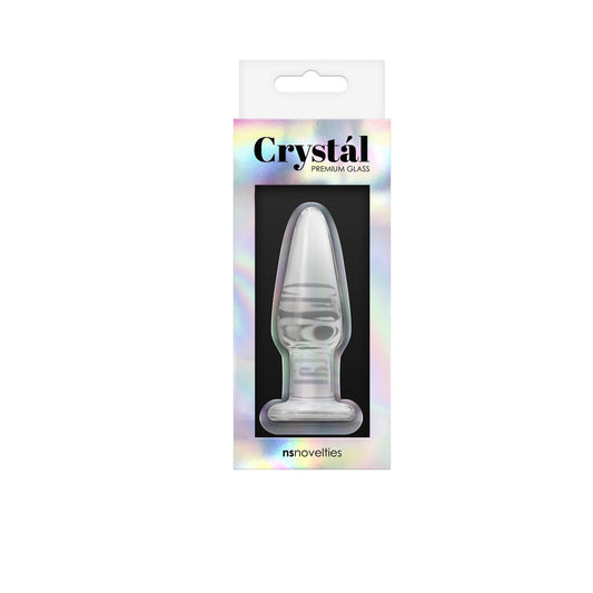 NS Novelties Crystal Tapered Glass Anal Plug Small Clear 