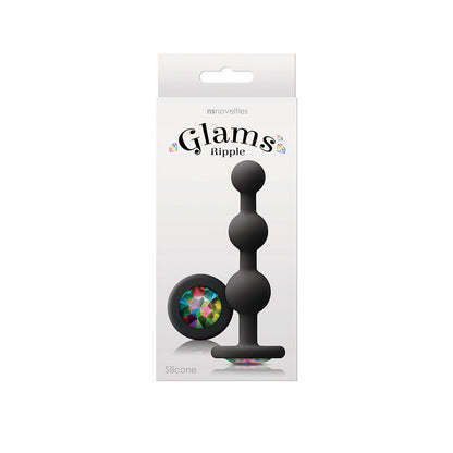 NS Novelties Glams Ripple Anal Plug Rainbow Gem Black 