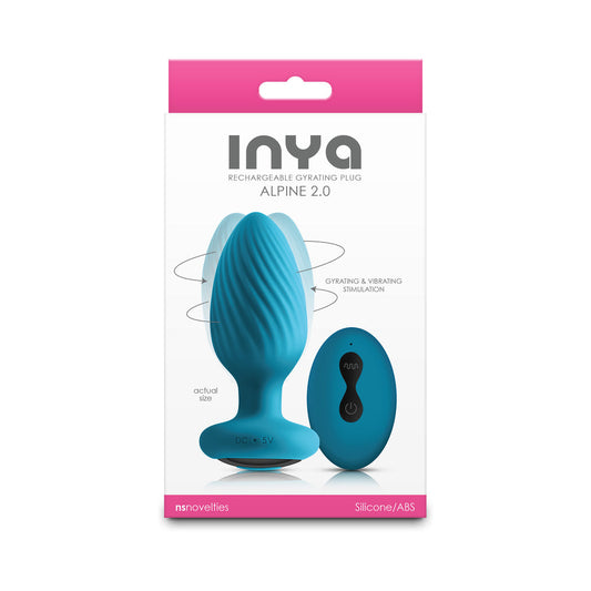 NS Novelties INYA Alpine 2.0 Gyrating and Vibrating Plug with Remote Teal 