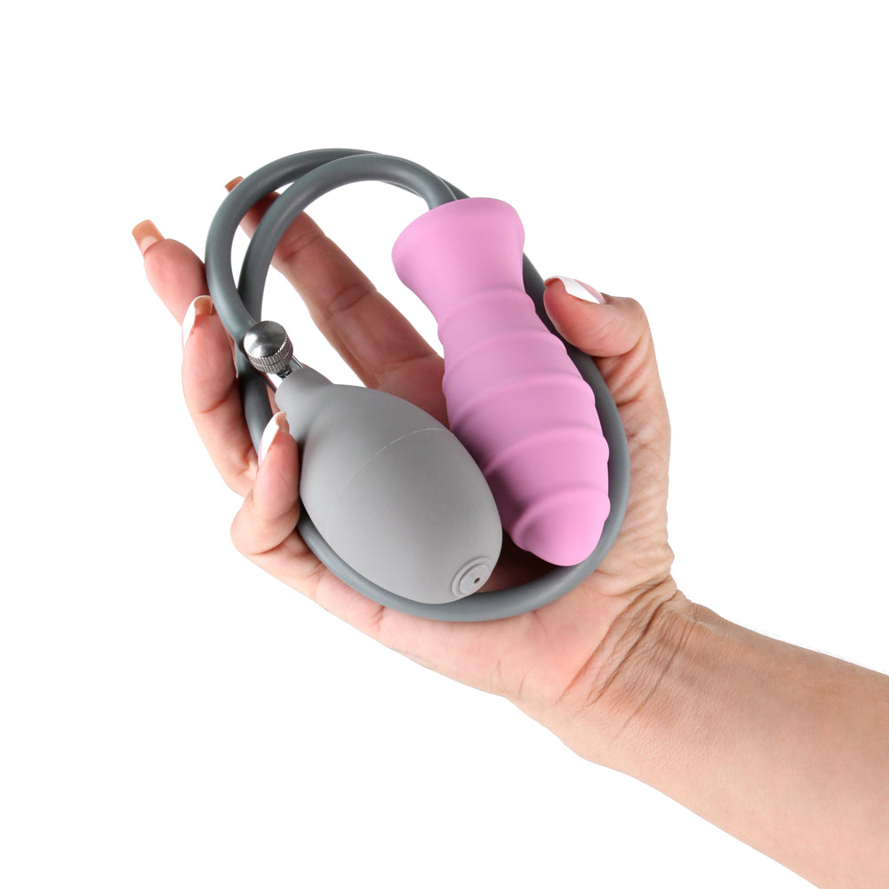 NS Novelties INYA InflataPlay Manual Inflatable Butt Plug Pink 2