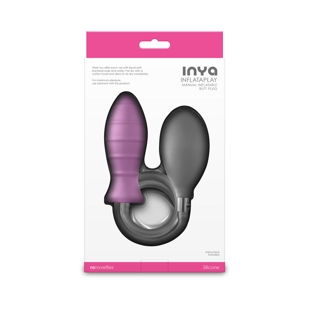 NS Novelties INYA InflataPlay Manual Inflatable Butt Plug Pink 3