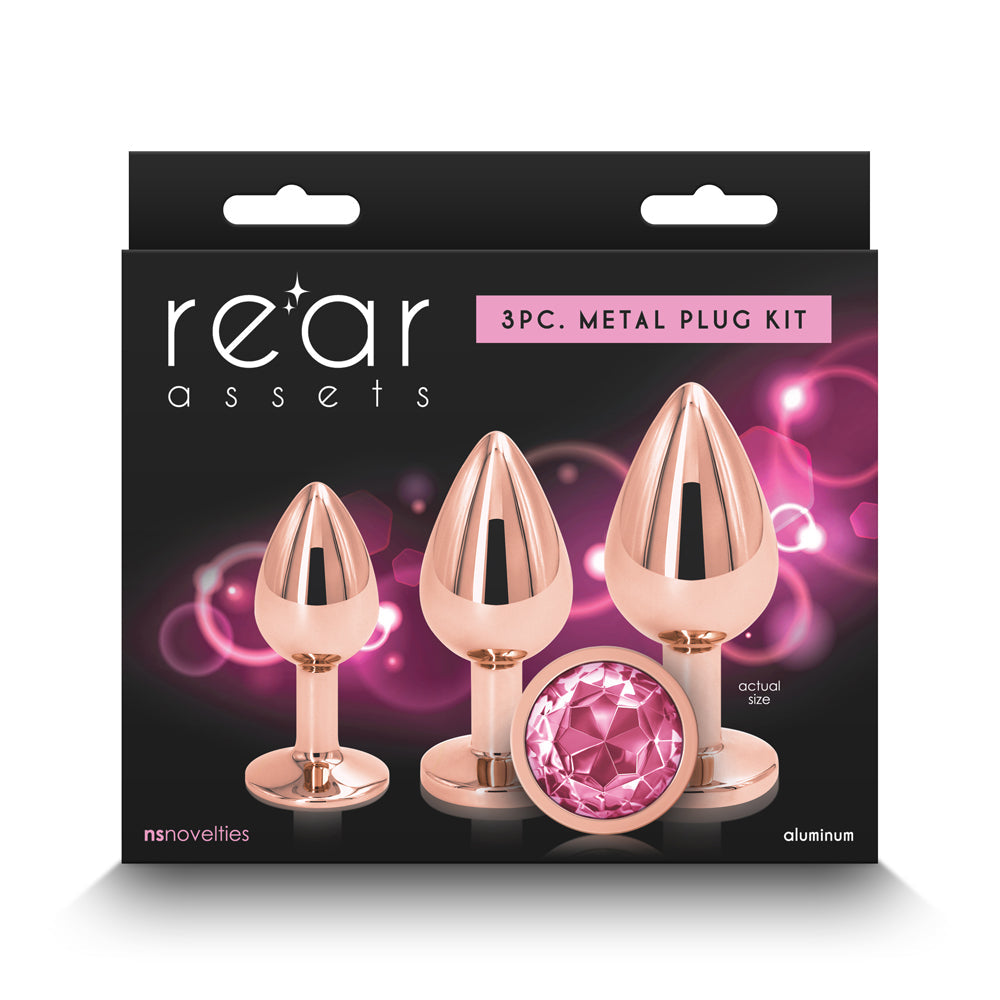 NS Novelties Rear Assets 3-Piece Metal Plug Kit 1