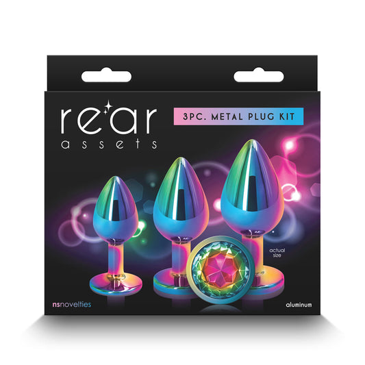 NS Novelties Rear Assets 3-Piece Metal Plug Kit 