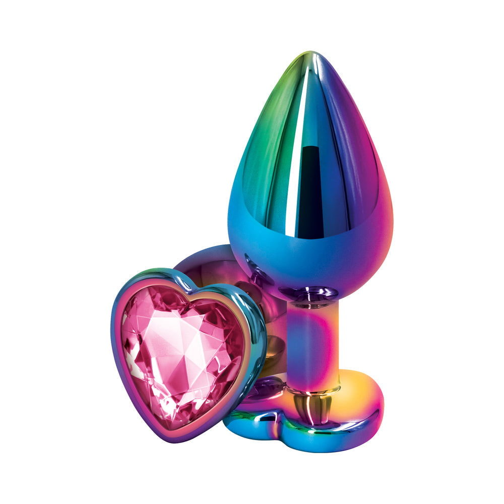 NS Novelties Rear Assets Metal Heart Plug Multicolor 10
