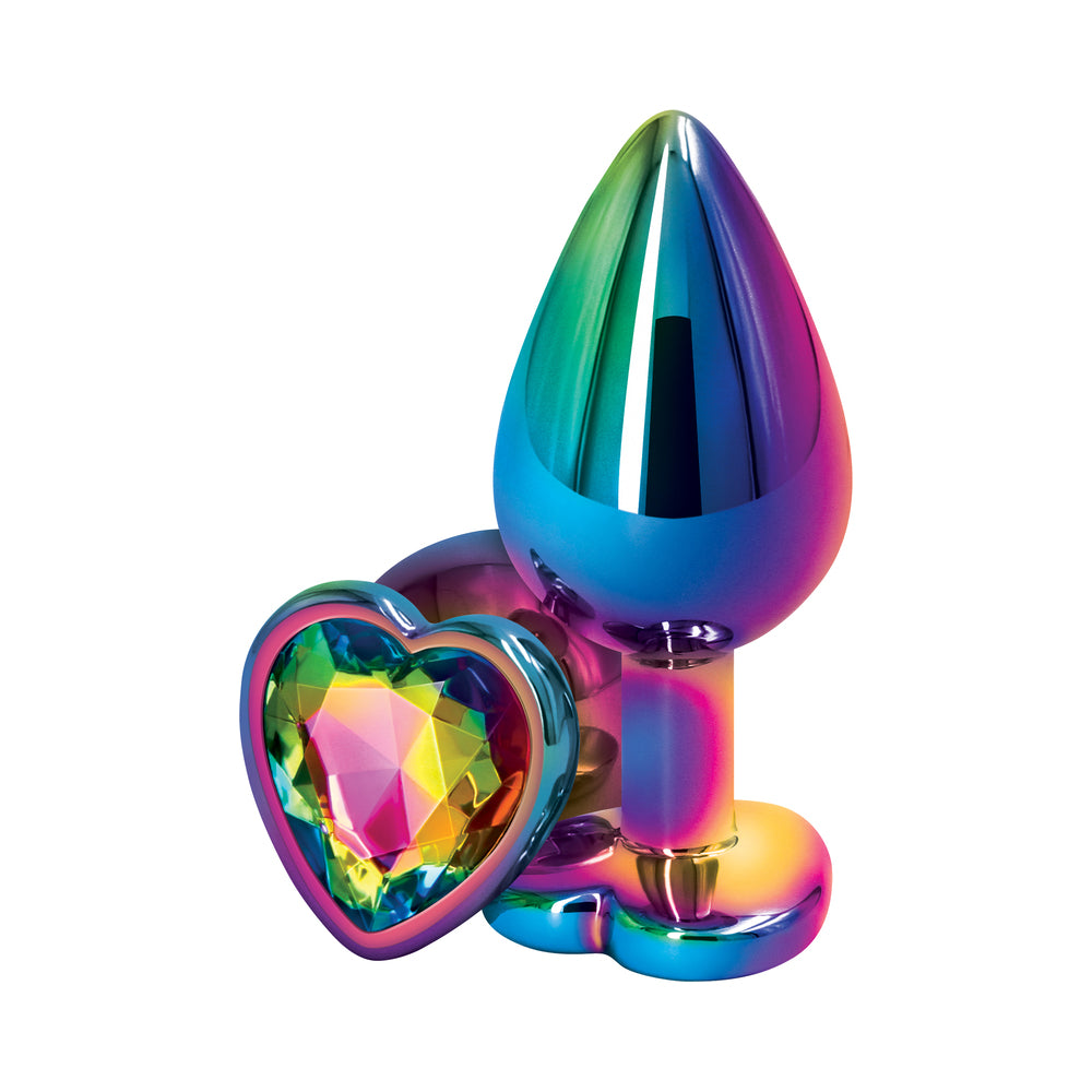 NS Novelties Rear Assets Metal Heart Plug Multicolor 11
