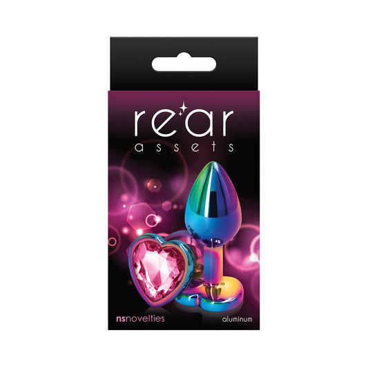 NS Novelties Rear Assets Metal Heart Plug Multicolor 1