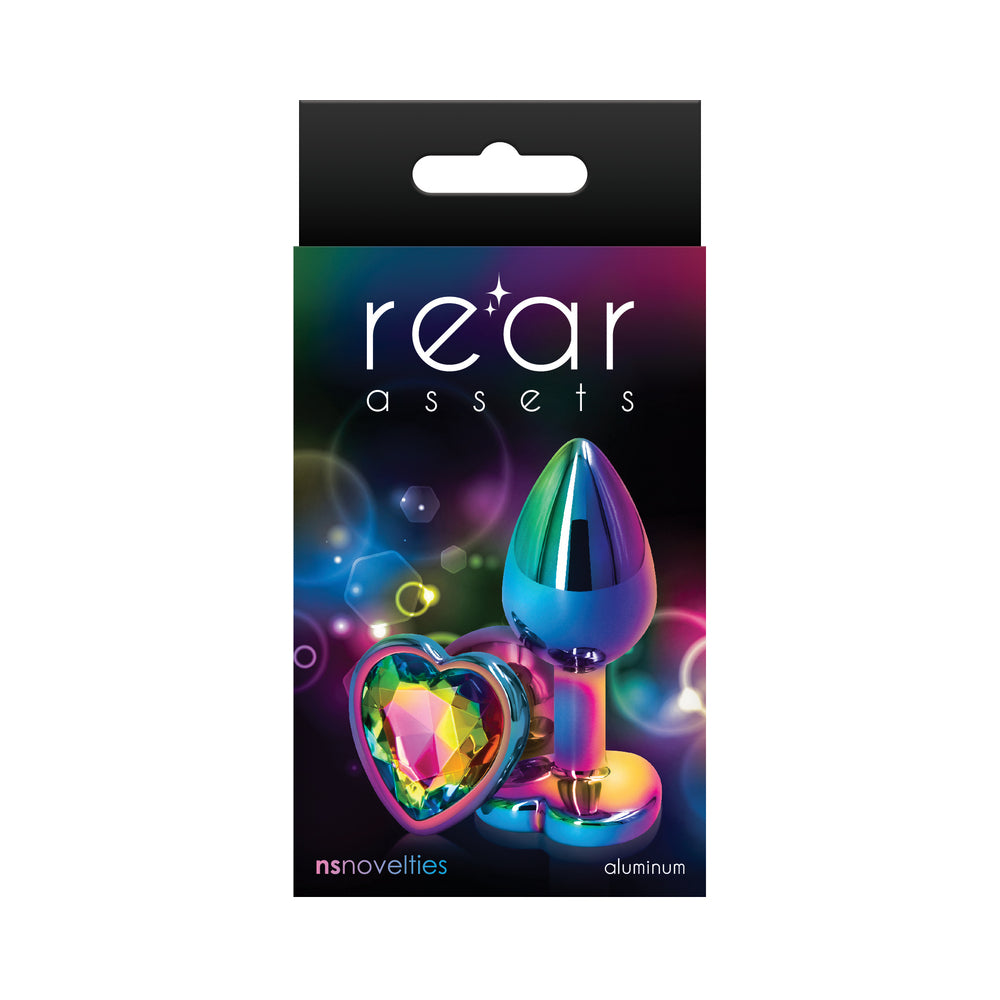 NS Novelties Rear Assets Metal Heart Plug Multicolor 2