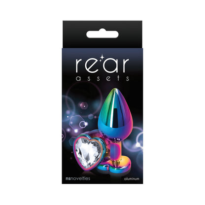 NS Novelties Rear Assets Metal Heart Plug Multicolor 3
