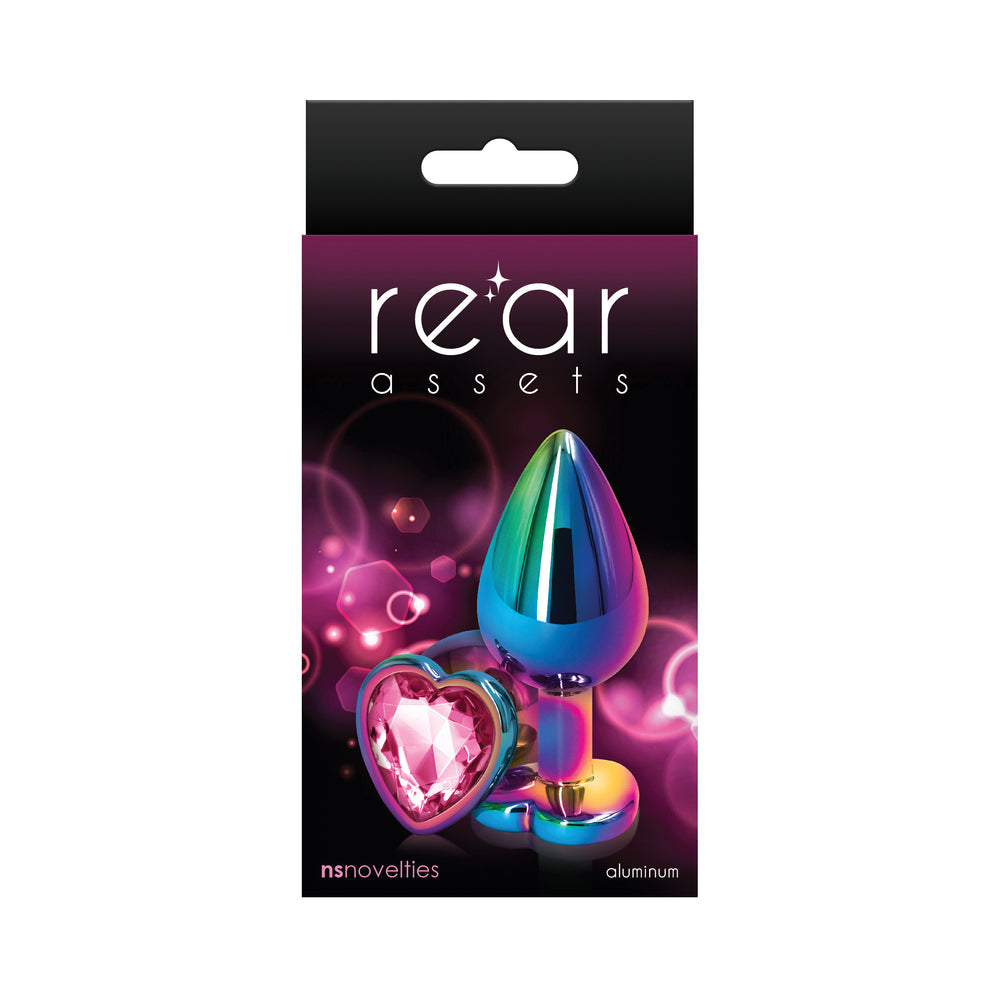 NS Novelties Rear Assets Metal Heart Plug Multicolor 4