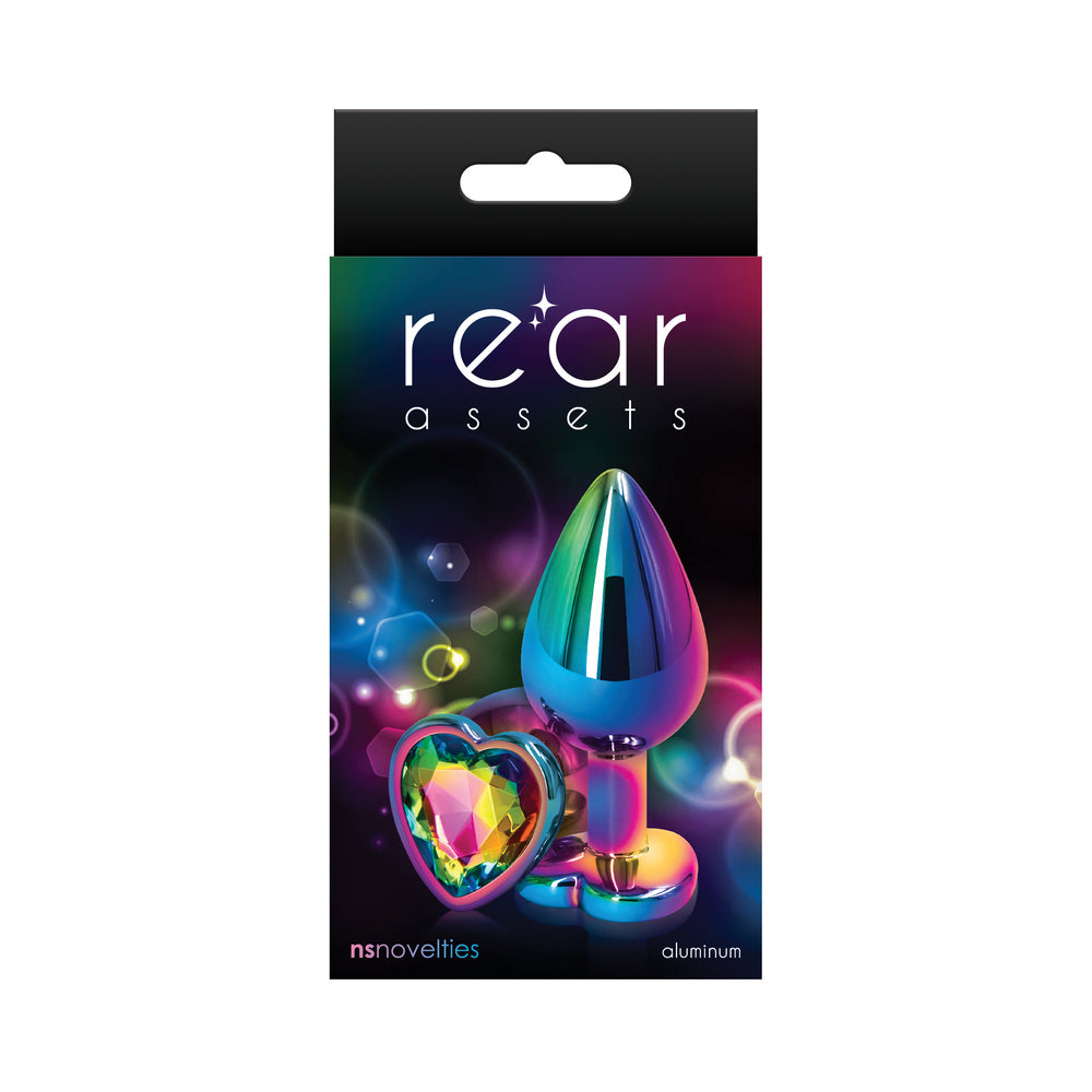 NS Novelties Rear Assets Metal Heart Plug Multicolor 5