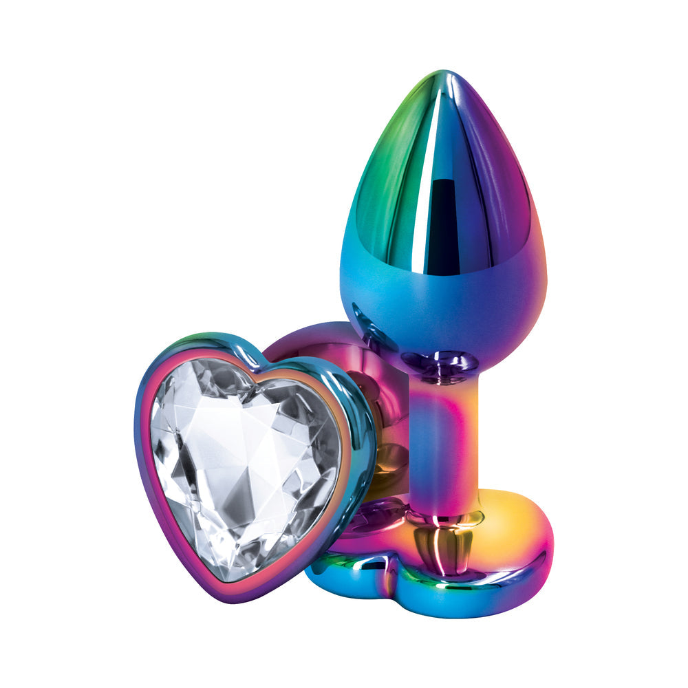 NS Novelties Rear Assets Metal Heart Plug Multicolor 6